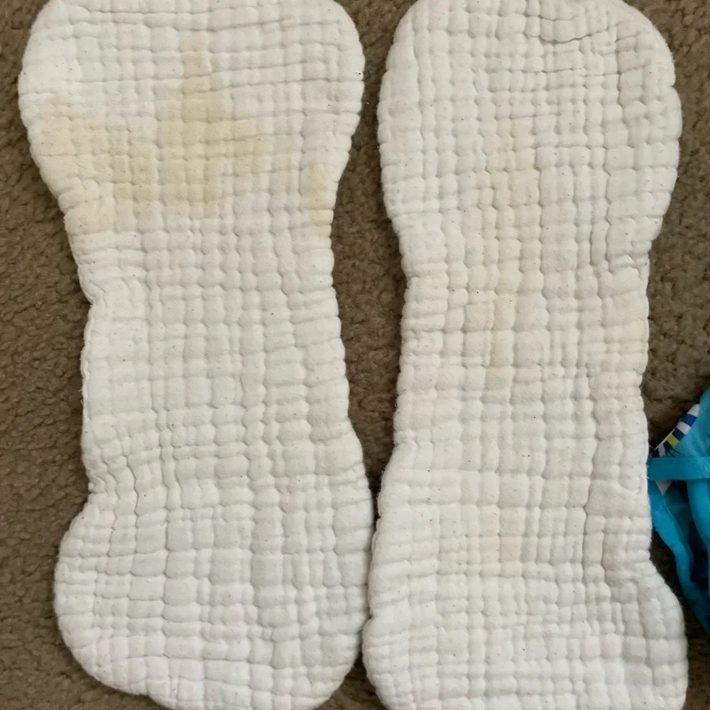 3 cloth diapers + 5 cotton liners for newborn and infants